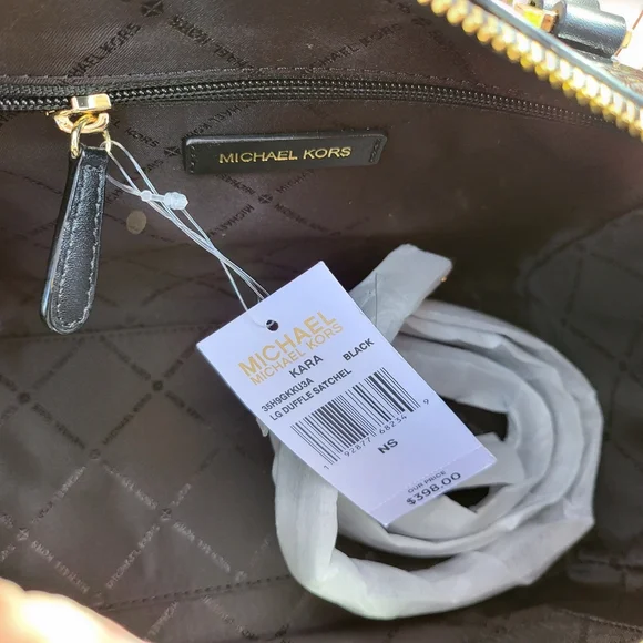 COPY - 🆕️NWT Authentic MICHAEL KORS MIRROR METALLIC KARA LARGE SATCHEL DUFFLE B - Picture 10 of 12